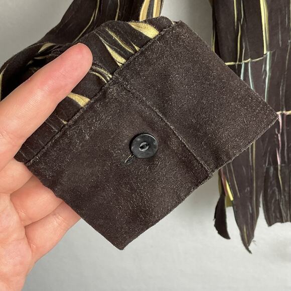 Fantazia Black Weave Button Up Jacket Boho Whimsical Womens M - Picture 4 of 11